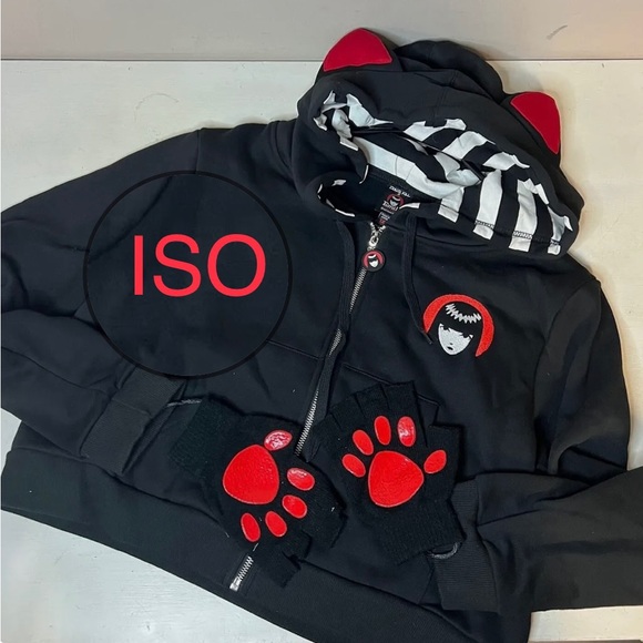 Dolls Kill Tops - ISO In search of DO NOTBUY Emily The Strange X Dollskill cat conspiracies hoodie